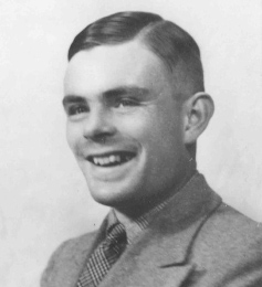 Foto de Alan Turing sorrindo